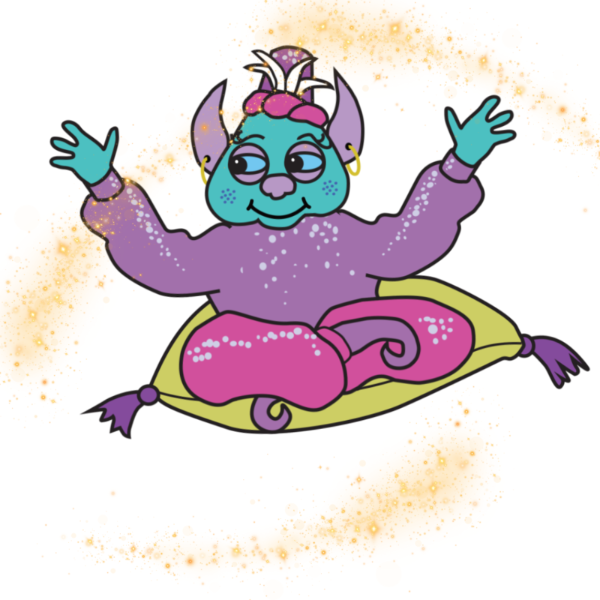 Image of Teenie Genie appearing in pixie dust