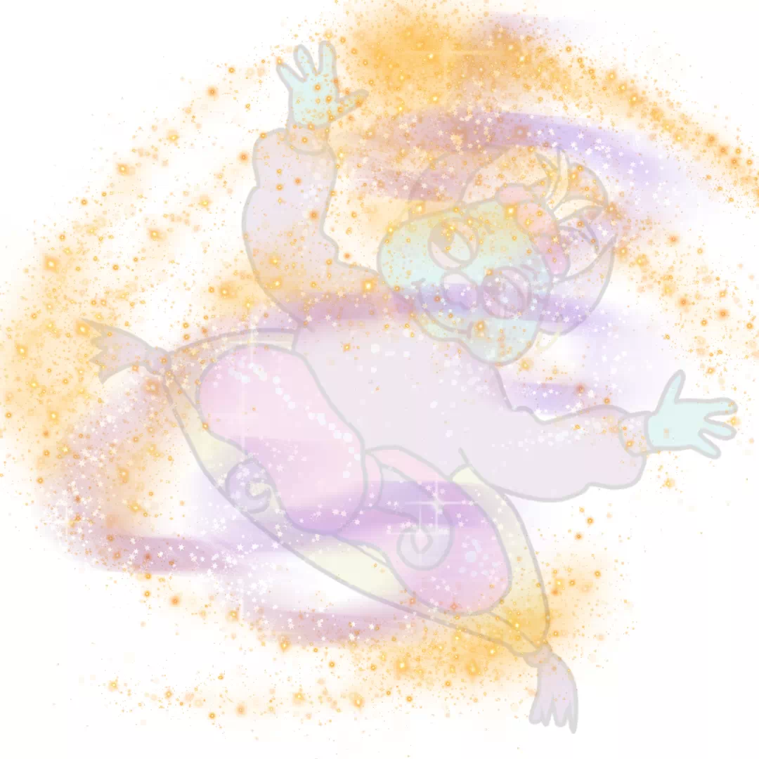 Image of Teenie Genie barely visible as he disappears in pixie dust.